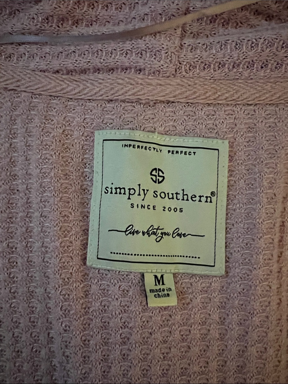 Simply Southern Open-Front Waffle Cardigan - Dusty Mauve - Picture 3 of 4
